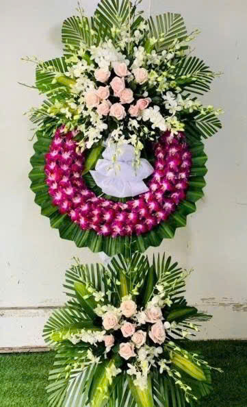 [TOP 1] Hoa viếng kệ 2 tầng doanh nghiệp