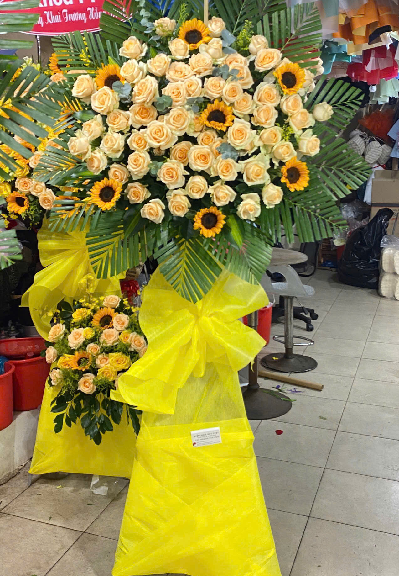 Kệ Hoa Khai Trương 1 Tầng Đường Phạm Văn Đồng Bình Thạnh – Shop Hoa Tươi Crush – Giao Nhanh